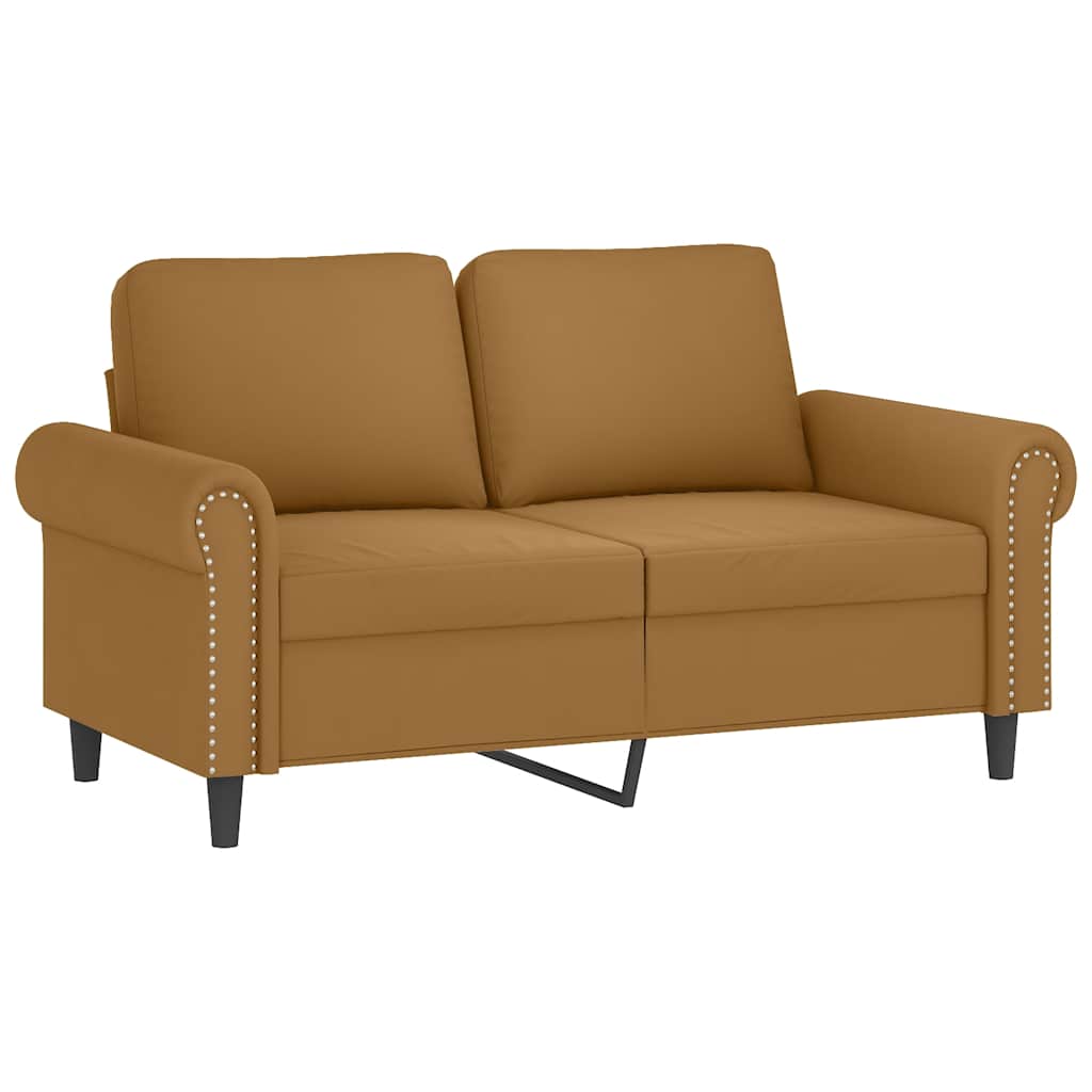 2-dijelni set sofa s jastucima smeđi baršunasti