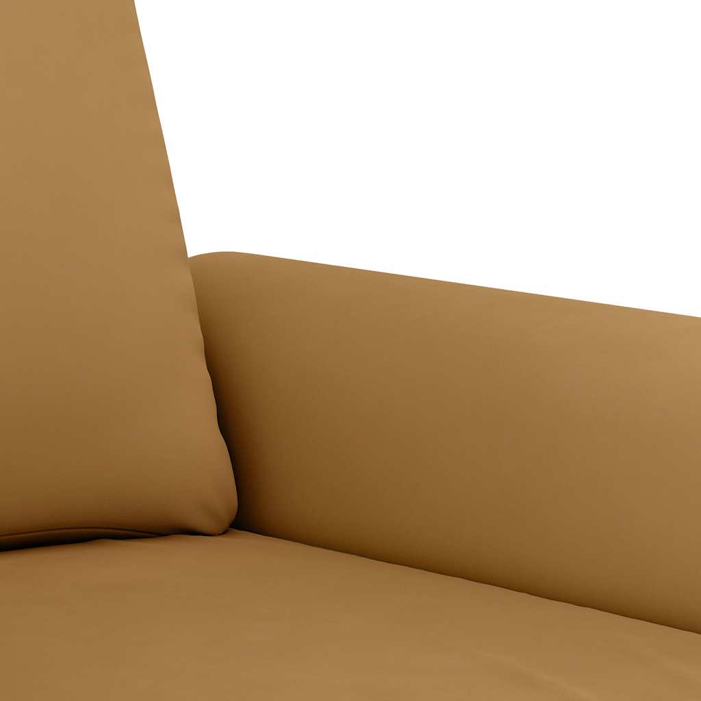 2-dijelni set sofa s jastucima smeđi baršunasti