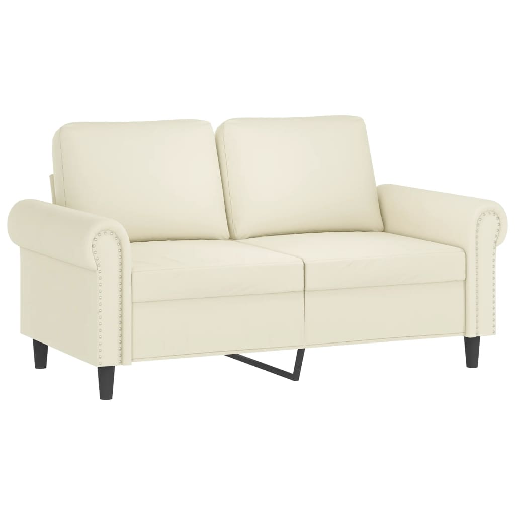 2-dijelni set sofa s jastucima krem baršunasti