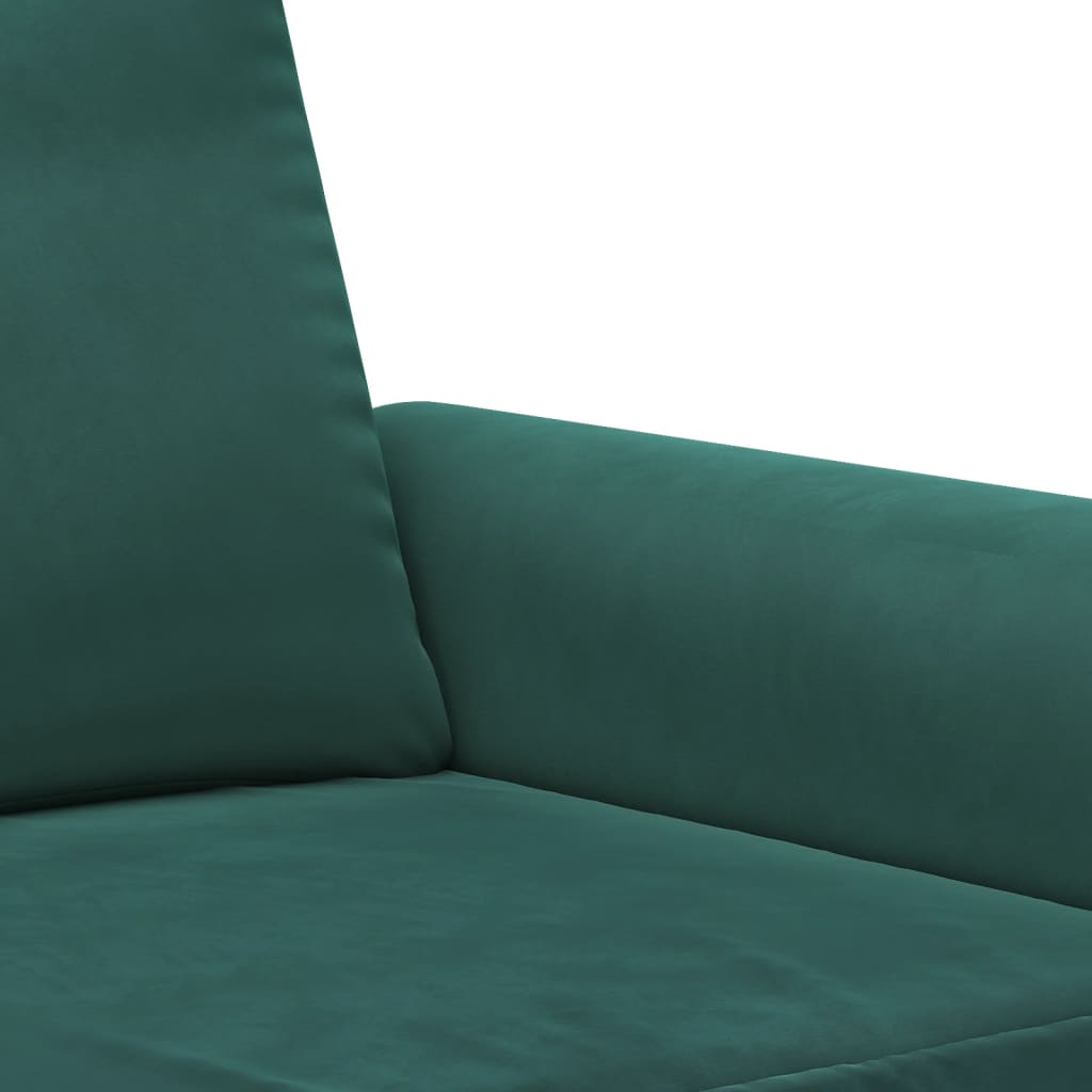 3-dijelni set sofa s jastucima tamnozeleni baršunasti