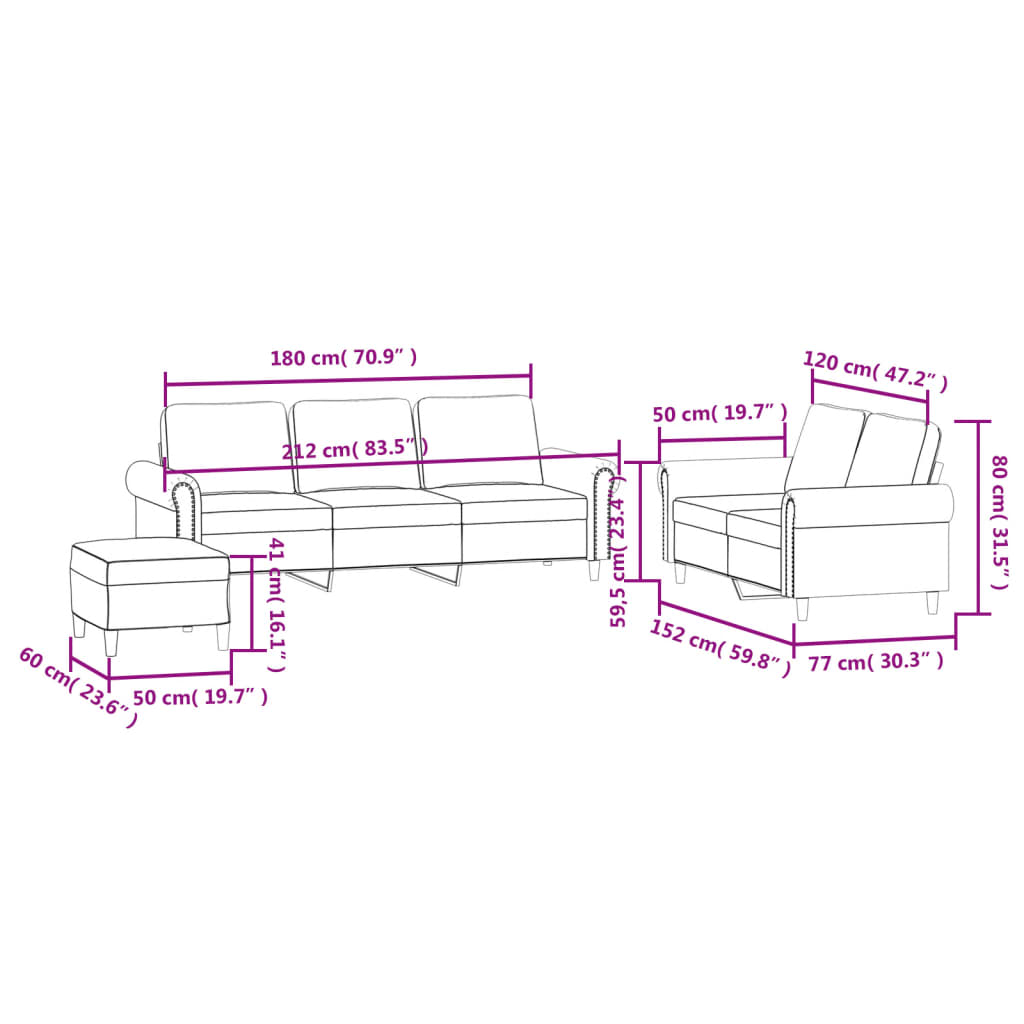 3-dijelni set sofa s jastucima plavi baršunasti