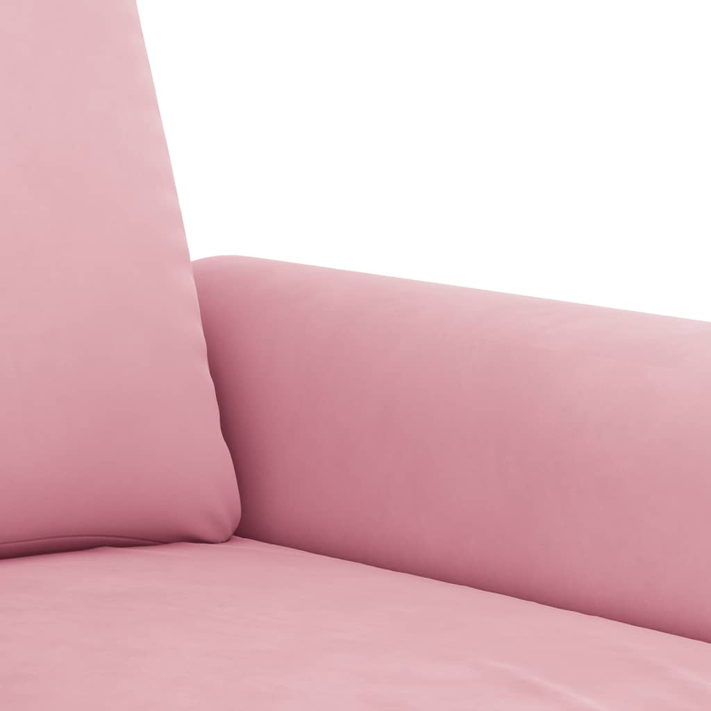 2-dijelni set sofa s jastucima ružičasti baršunasti