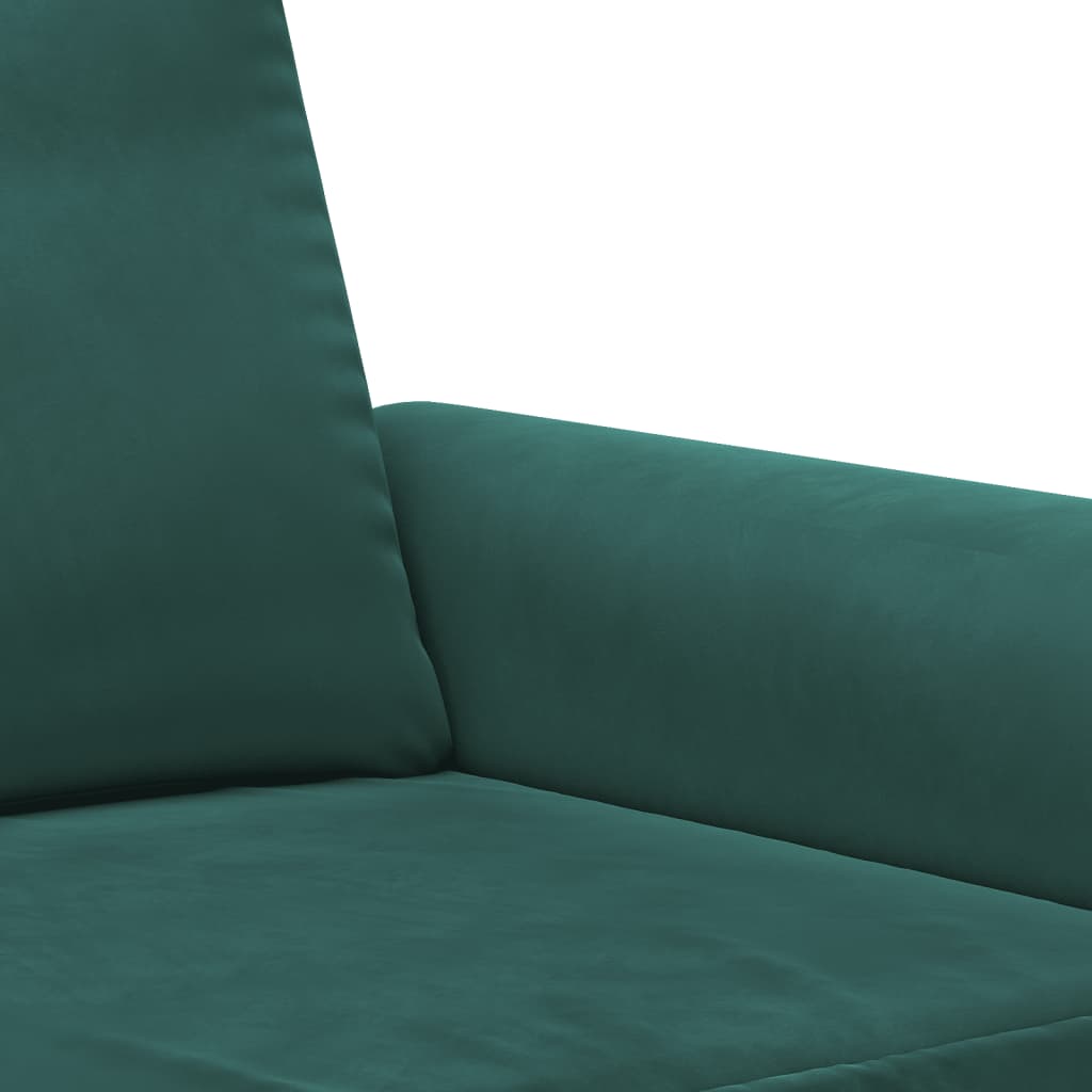 3-dijelni set sofa s jastucima tamnozeleni baršunasti