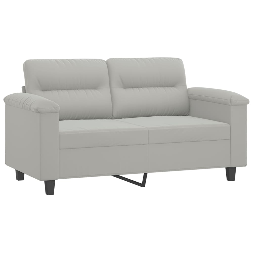 4-dijelni set sofa s jastucima svjetlosivi od mikrovlakana