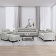 4-dijelni set sofa s jastucima svjetlosivi od mikrovlakana