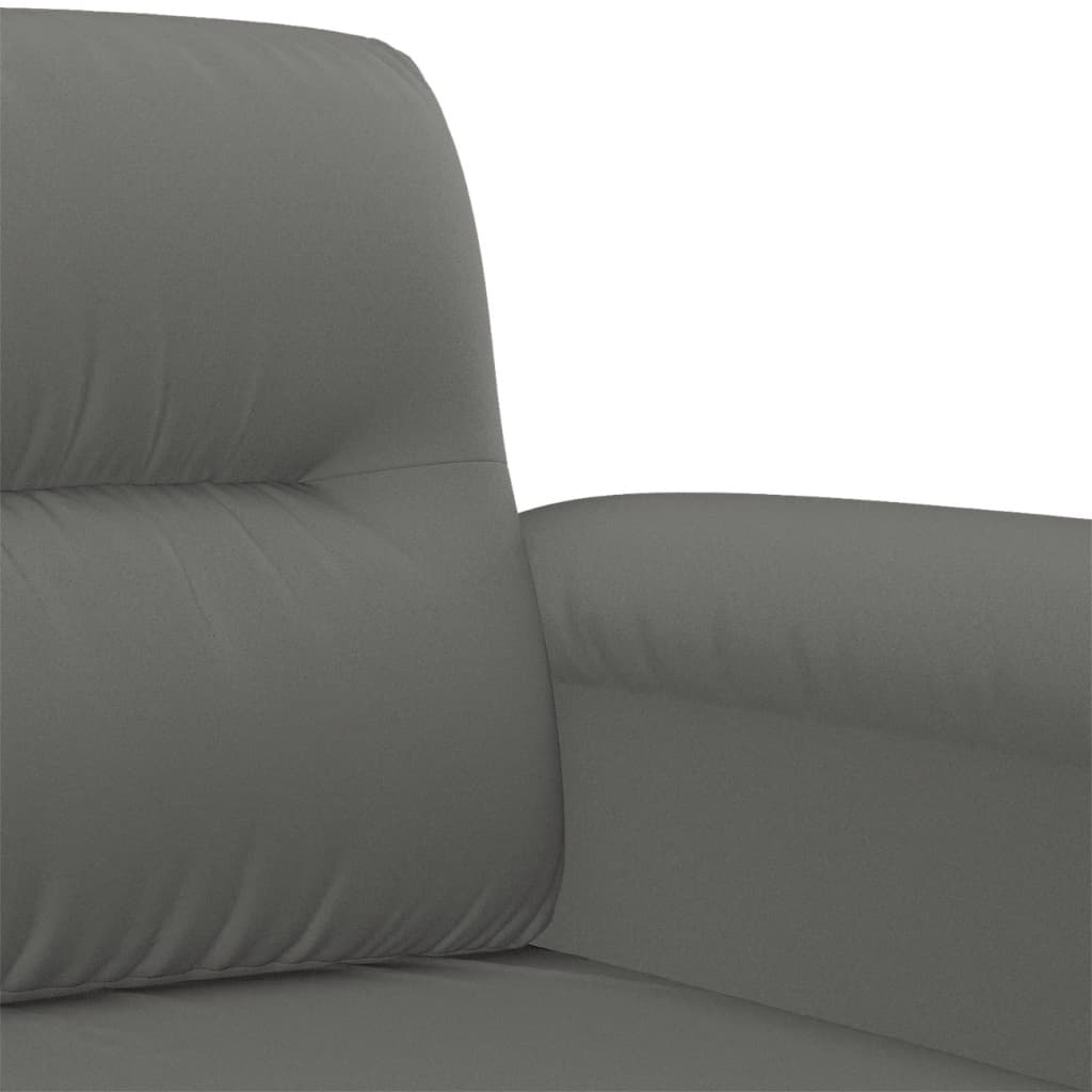 4-dijelni set sofa s jastucima tamnosivi od mikrovlakana
