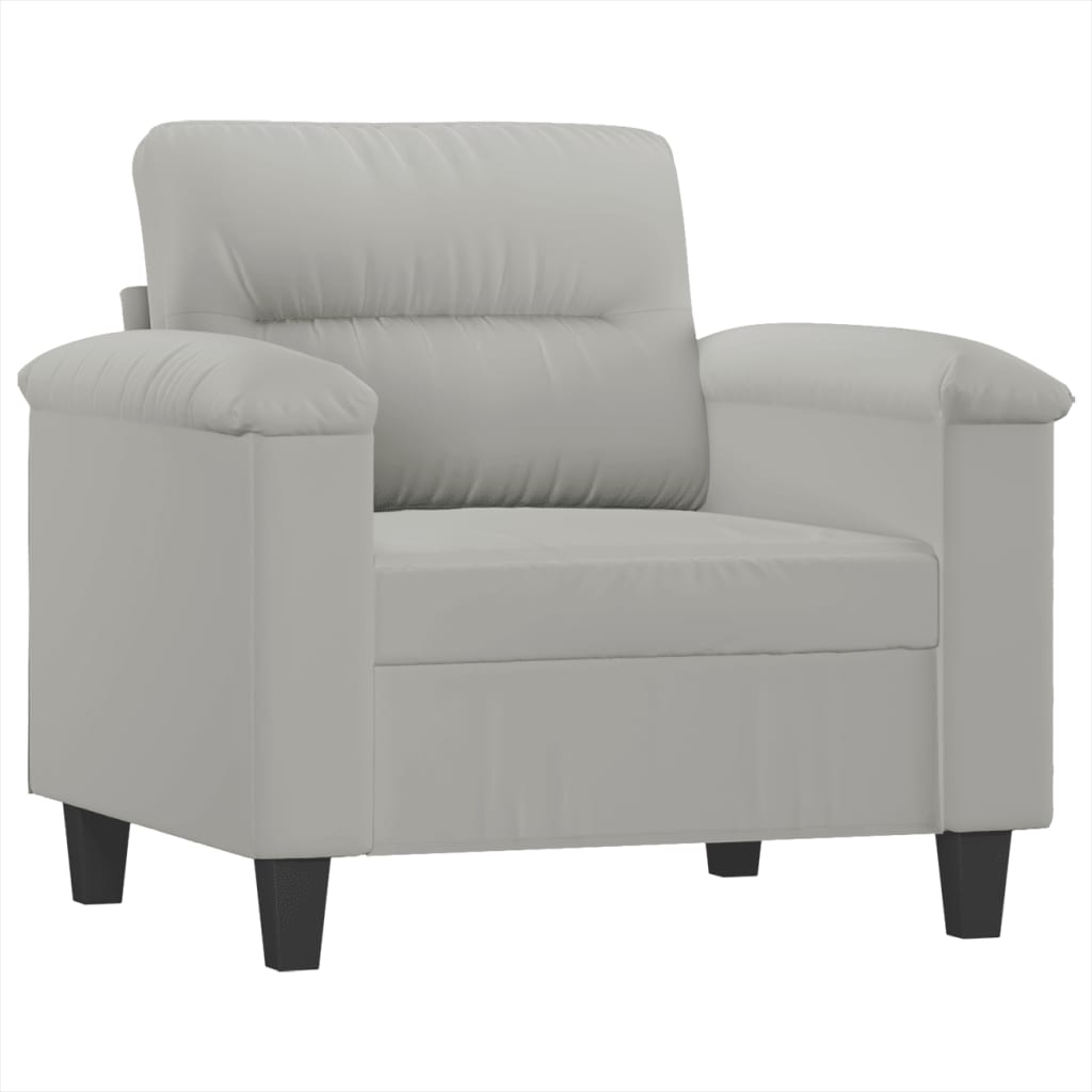 3-dijelni set sofa s jastucima svjetlosivi od mikrovlakana