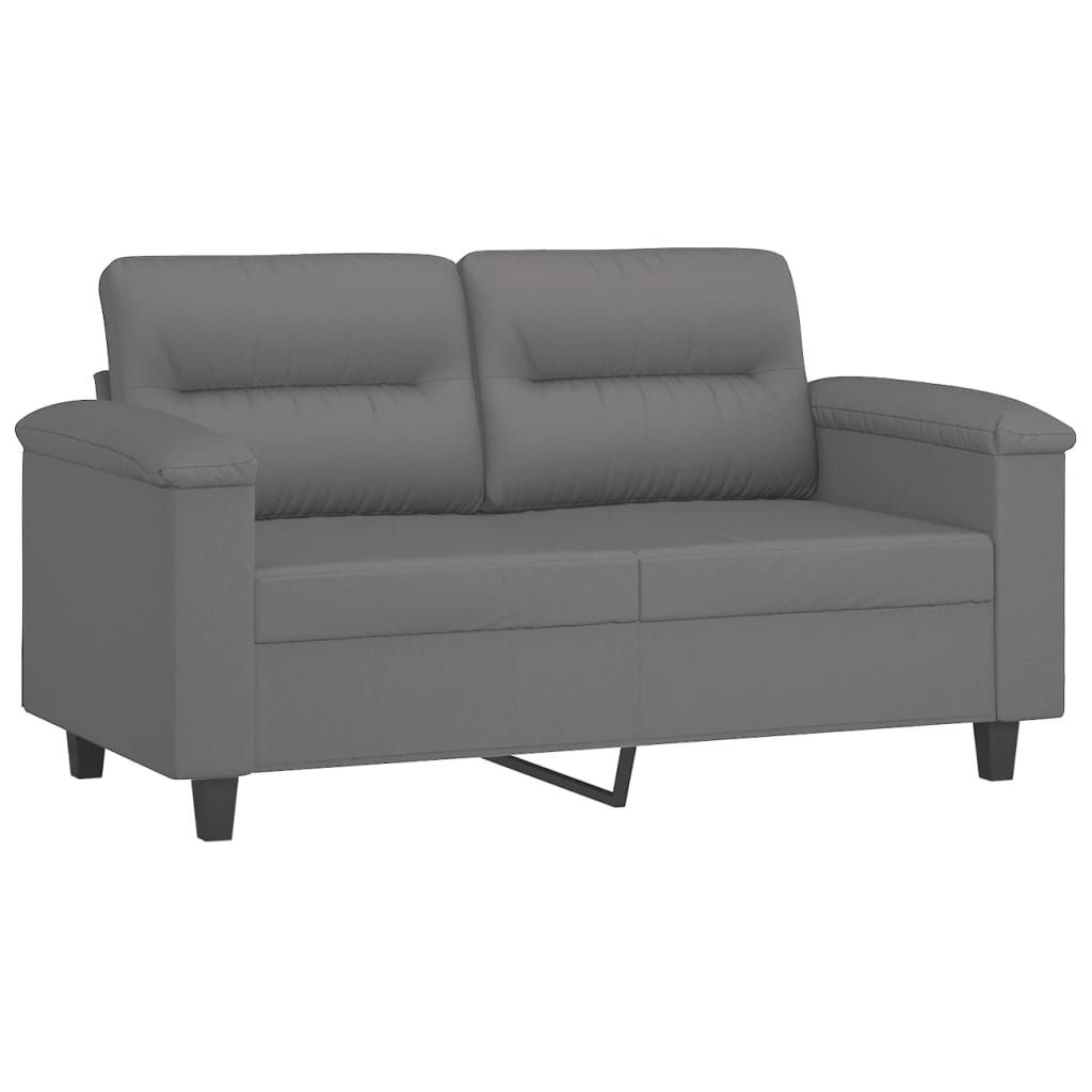 3-dijelni set sofa s jastucima tamnosivi od mikrovlakana