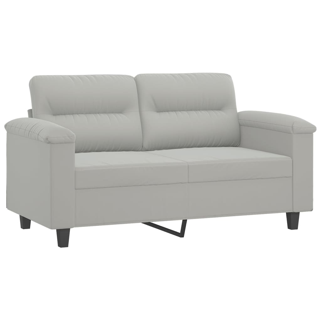 4-dijelni set sofa s jastucima svjetlosivi od mikrovlakana
