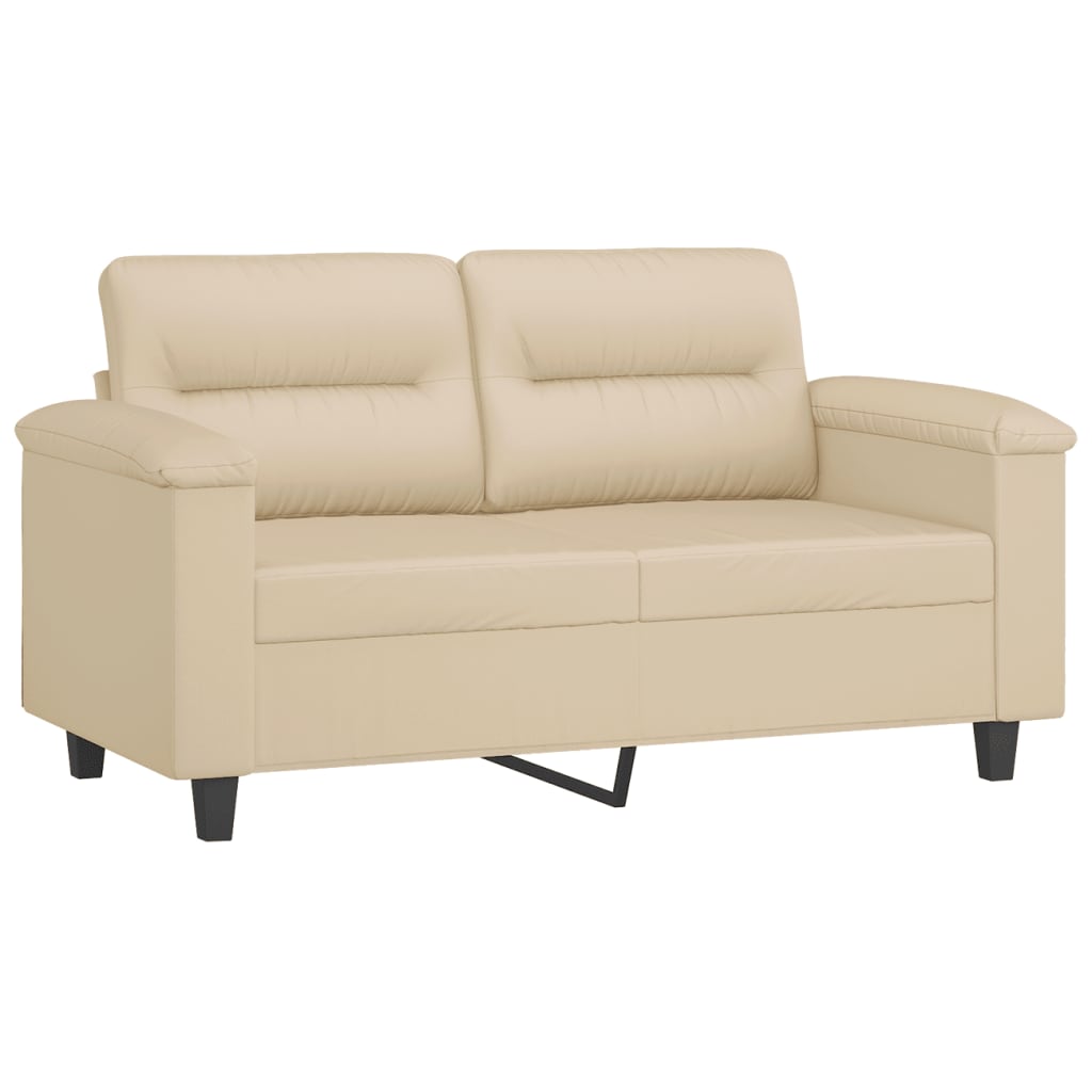 4-dijelni set sofa s jastucima krem od mikrovlakana