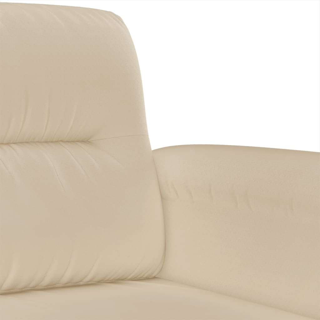 4-dijelni set sofa s jastucima krem od mikrovlakana