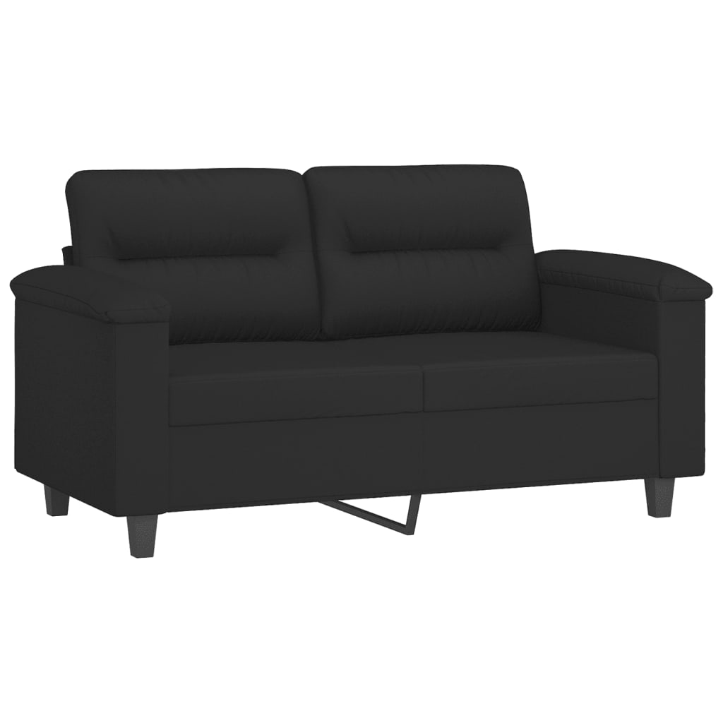 2-dijelni set sofa s jastucima crni od mikrovlakana