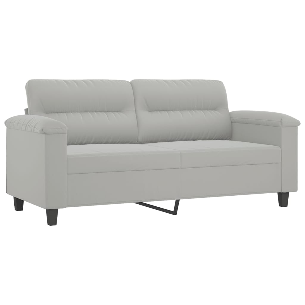 3-dijelni set sofa s jastucima svjetlosivi od mikrovlakana