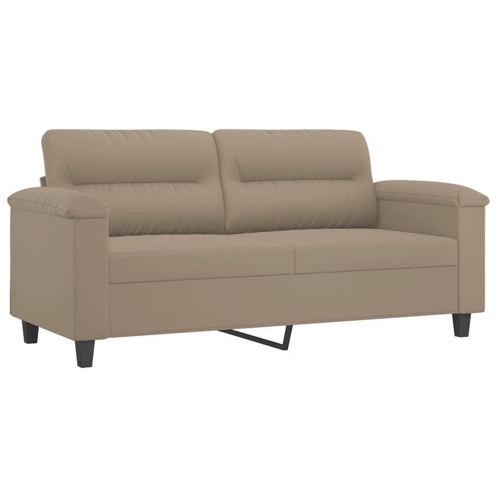2-dijelni set sofa s jastucima smeđesivi od mikrovlakana