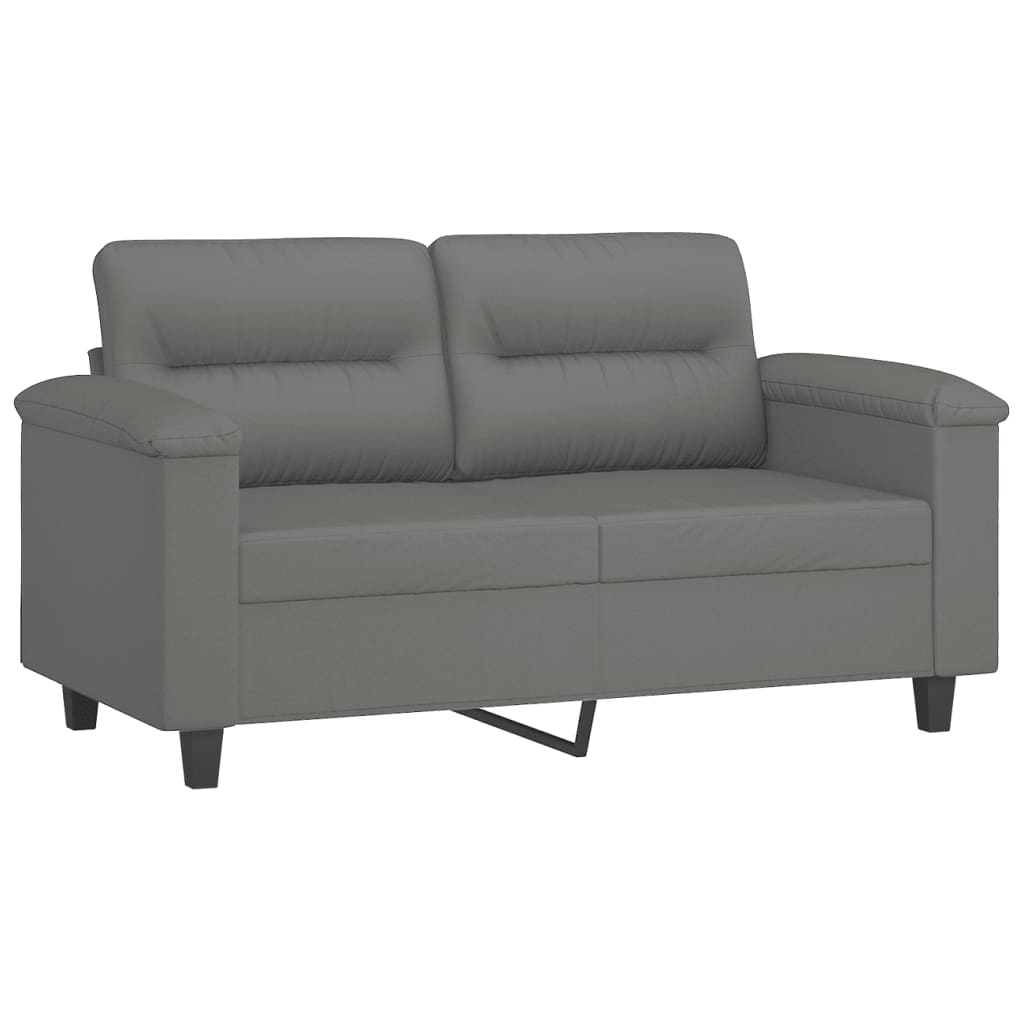 2-dijelni set sofa s jastucima tamnosivi od mikrovlakana