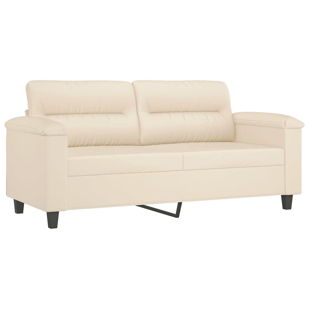 2-dijelni set sofa s jastucima bež od mikrovlakana
