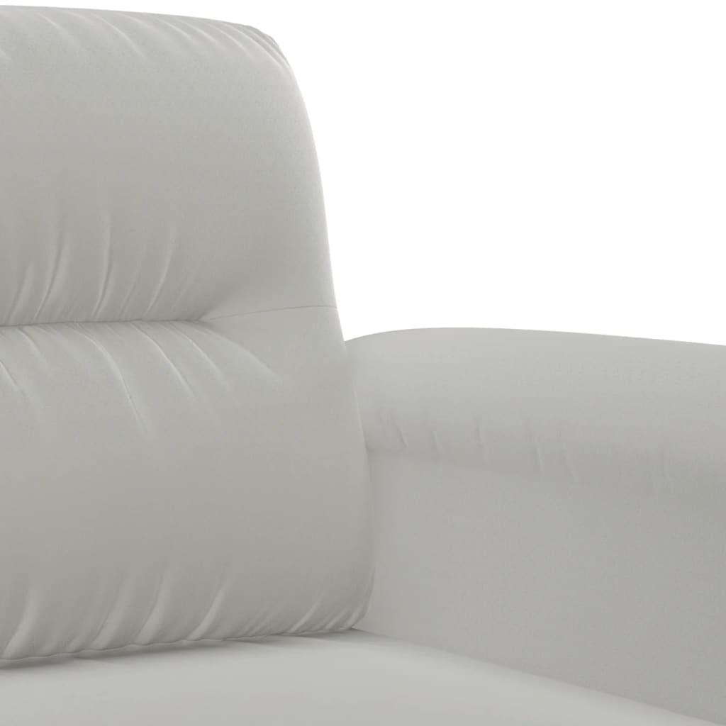 3-dijelni set sofa s jastucima svjetlosivi od mikrovlakana