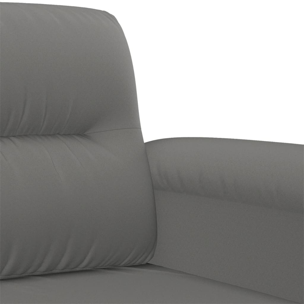 3-dijelni set sofa s jastucima tamnosivi od mikrovlakana