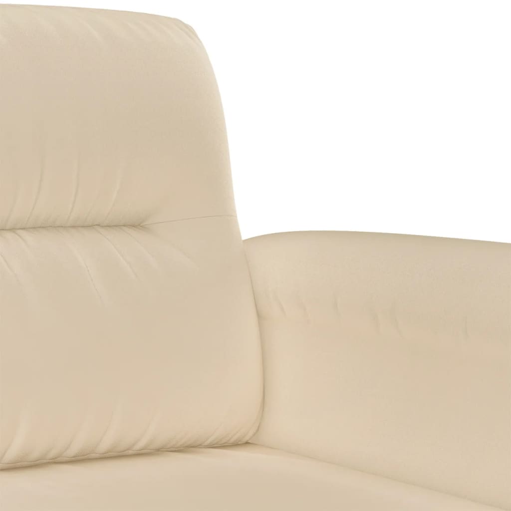 3-dijelni set sofa s jastucima krem od mikrovlakana