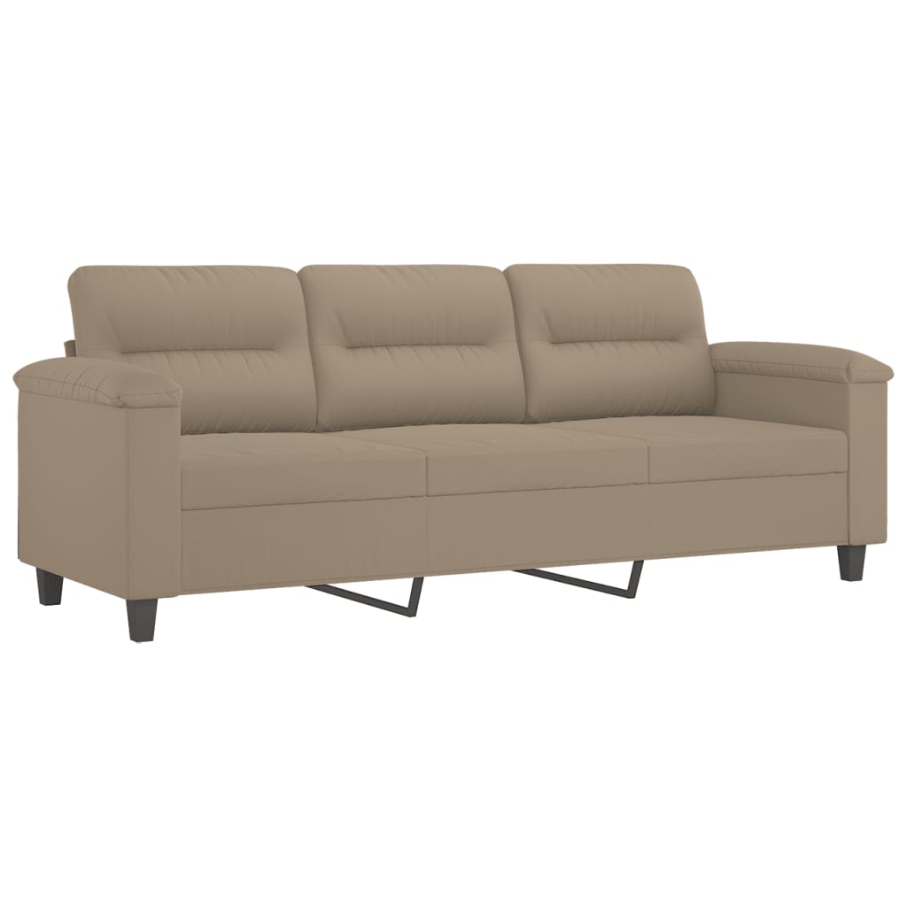 2-dijelni set sofa s jastucima smeđesivi od mikrovlakana