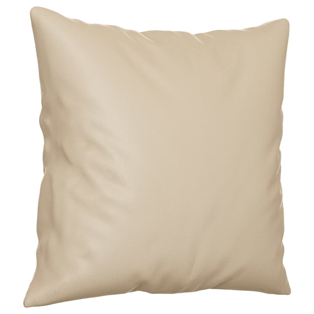 2-dijelni set sofa s jastucima krem od mikrovlakana
