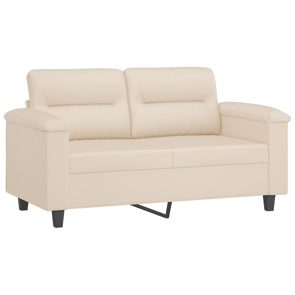 2-dijelni set sofa s jastucima bež od mikrovlakana