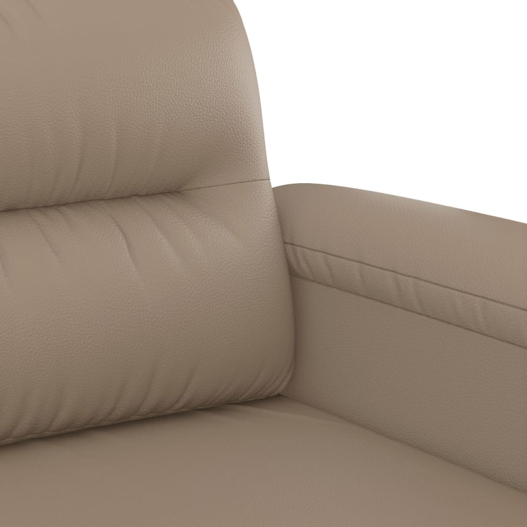3-dijelni set sofa s jastucima boja cappuccina od umjetne kože
