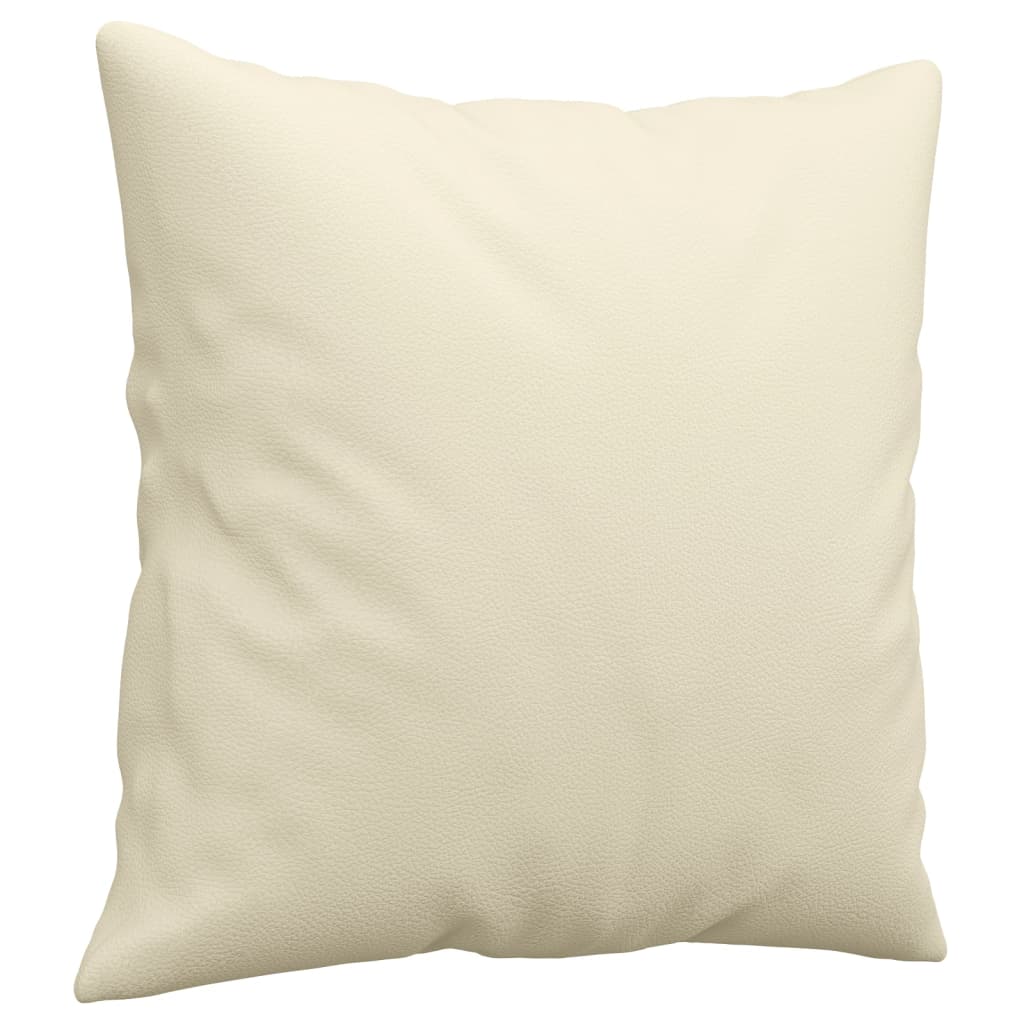 2-dijelni set sofa s jastucima krem od umjetne kože