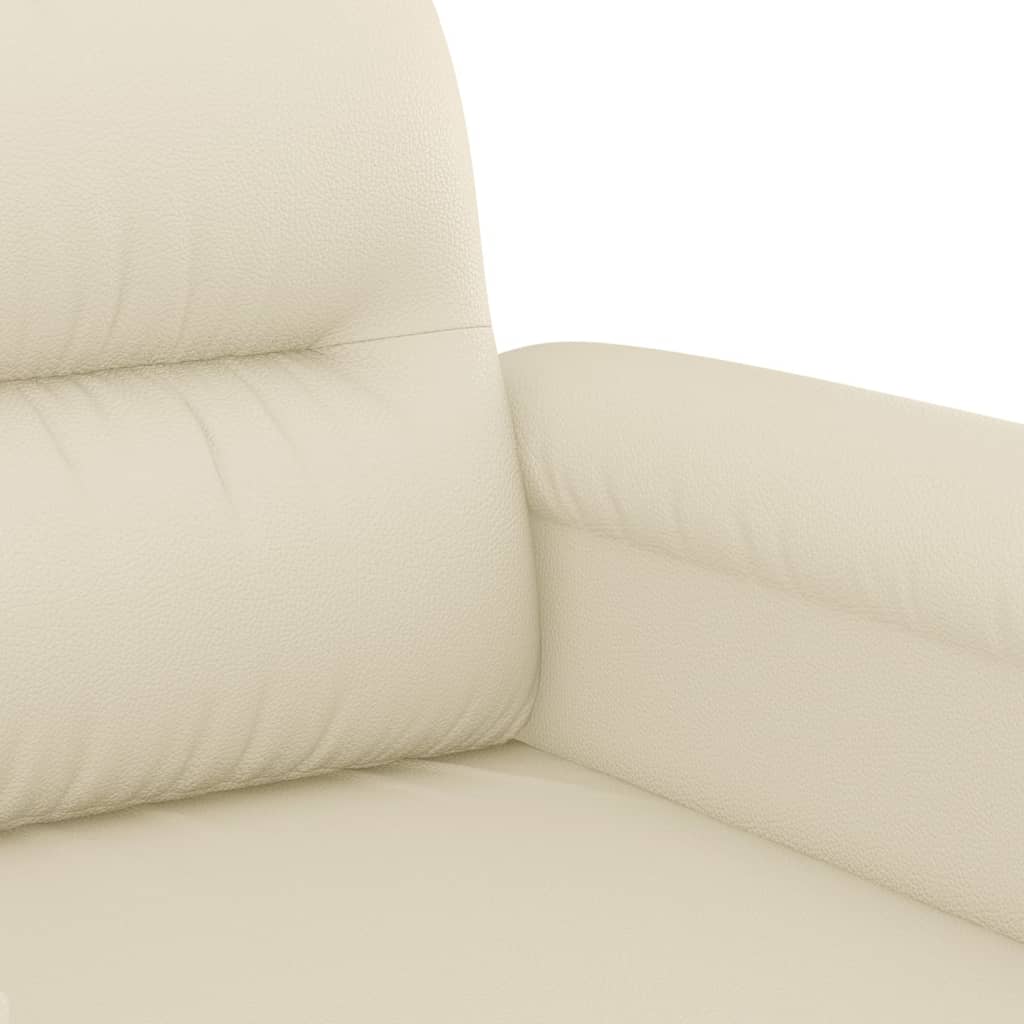 2-dijelni set sofa s jastucima krem od umjetne kože