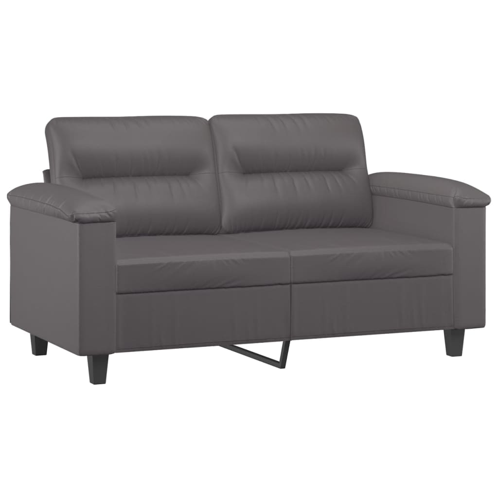 2-dijelni set sofa s jastucima sivi od umjetne kože
