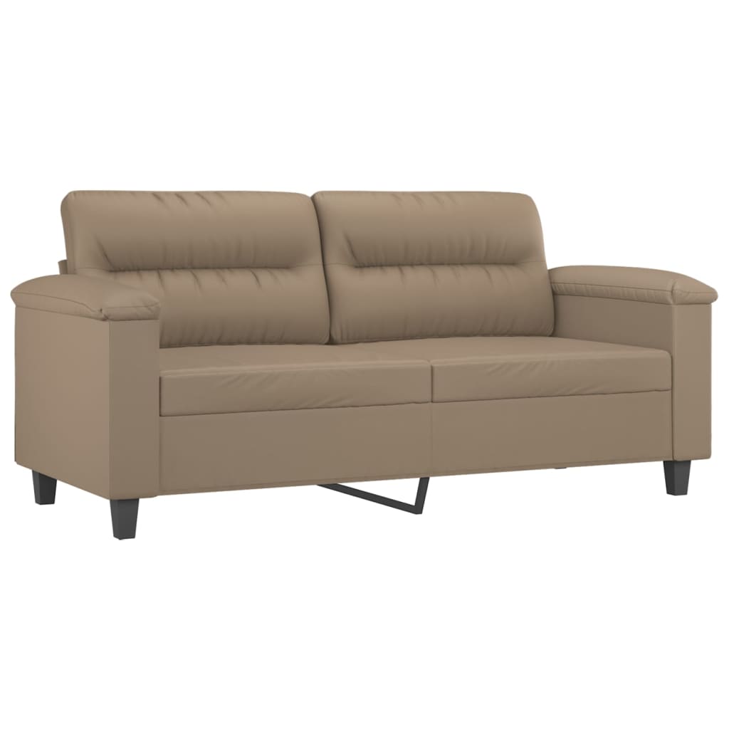 2-dijelni set sofa s jastucima boja cappuccina od umjetne kože