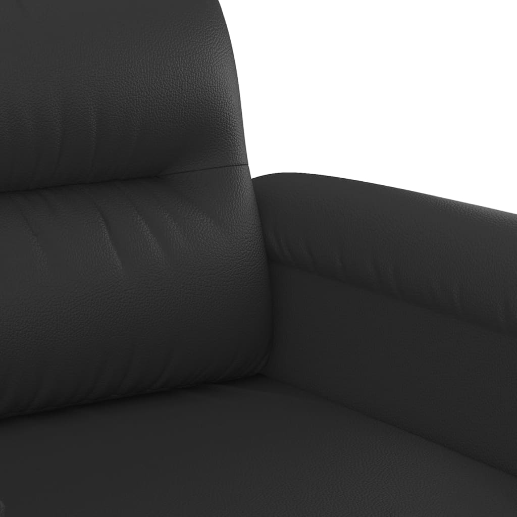 3-dijelni set sofa s jastucima crna od umjetne kože