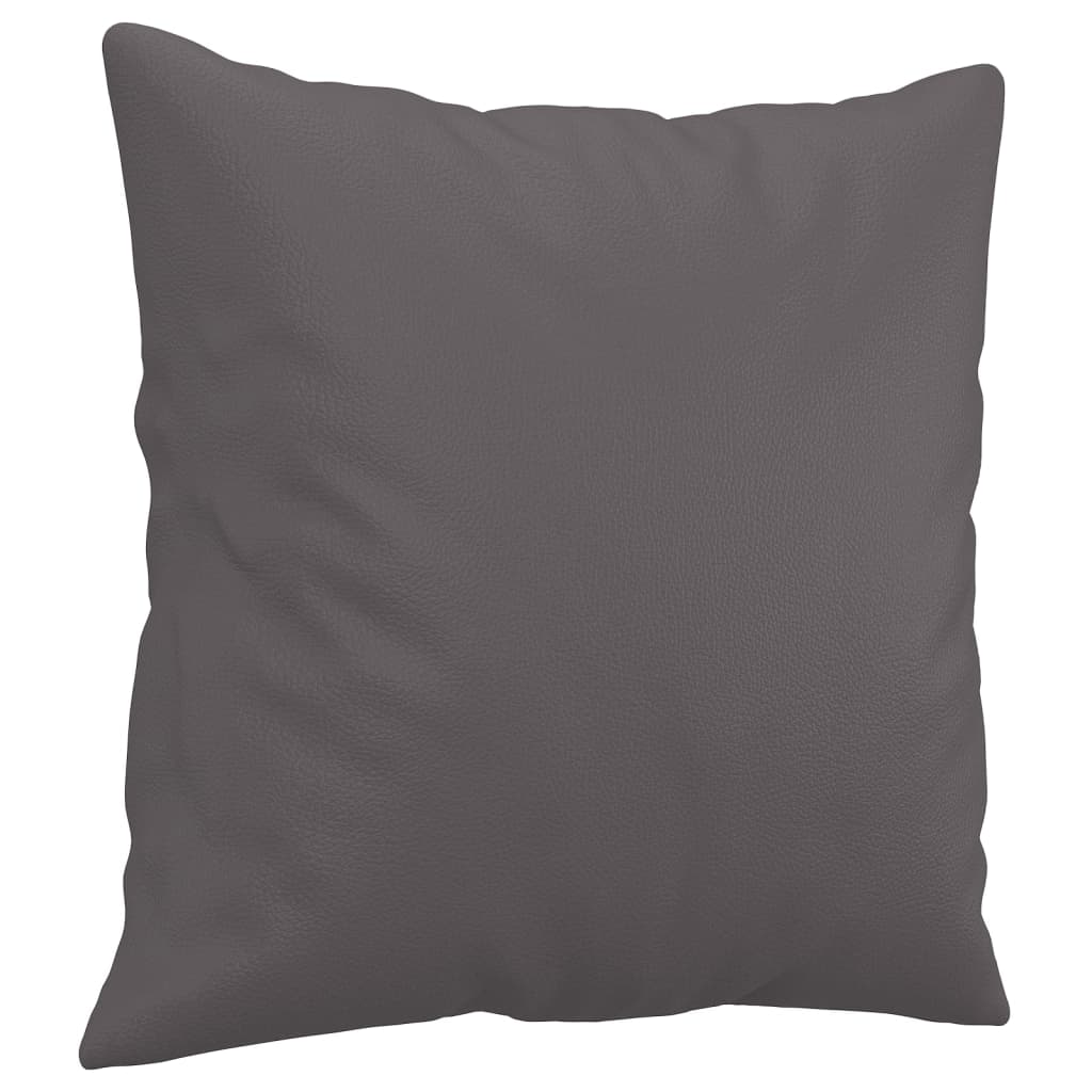 3-dijelni set sofa s jastucima sivi od umjetne kože