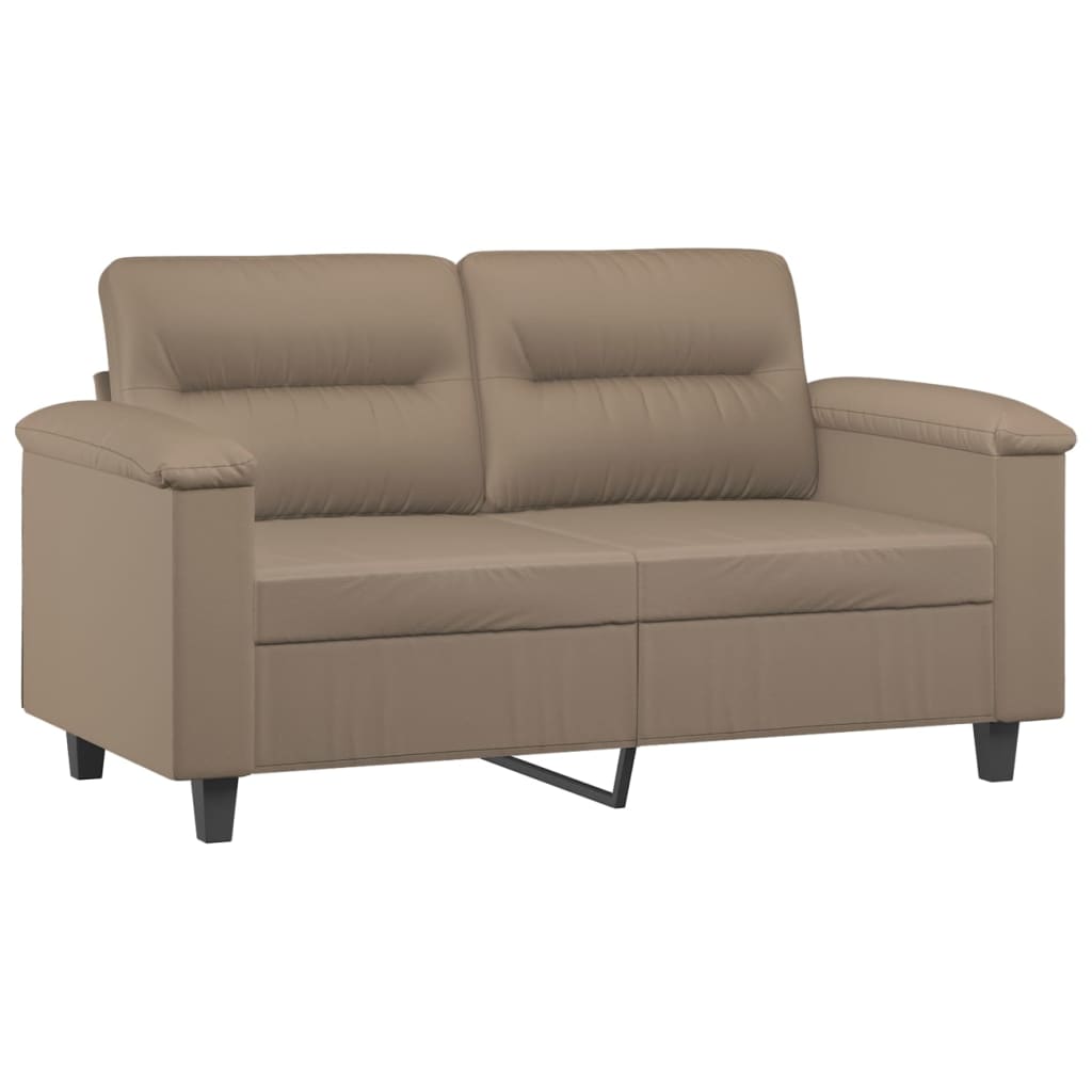 3-dijelni set sofa s jastucima boja cappuccina od umjetne kože