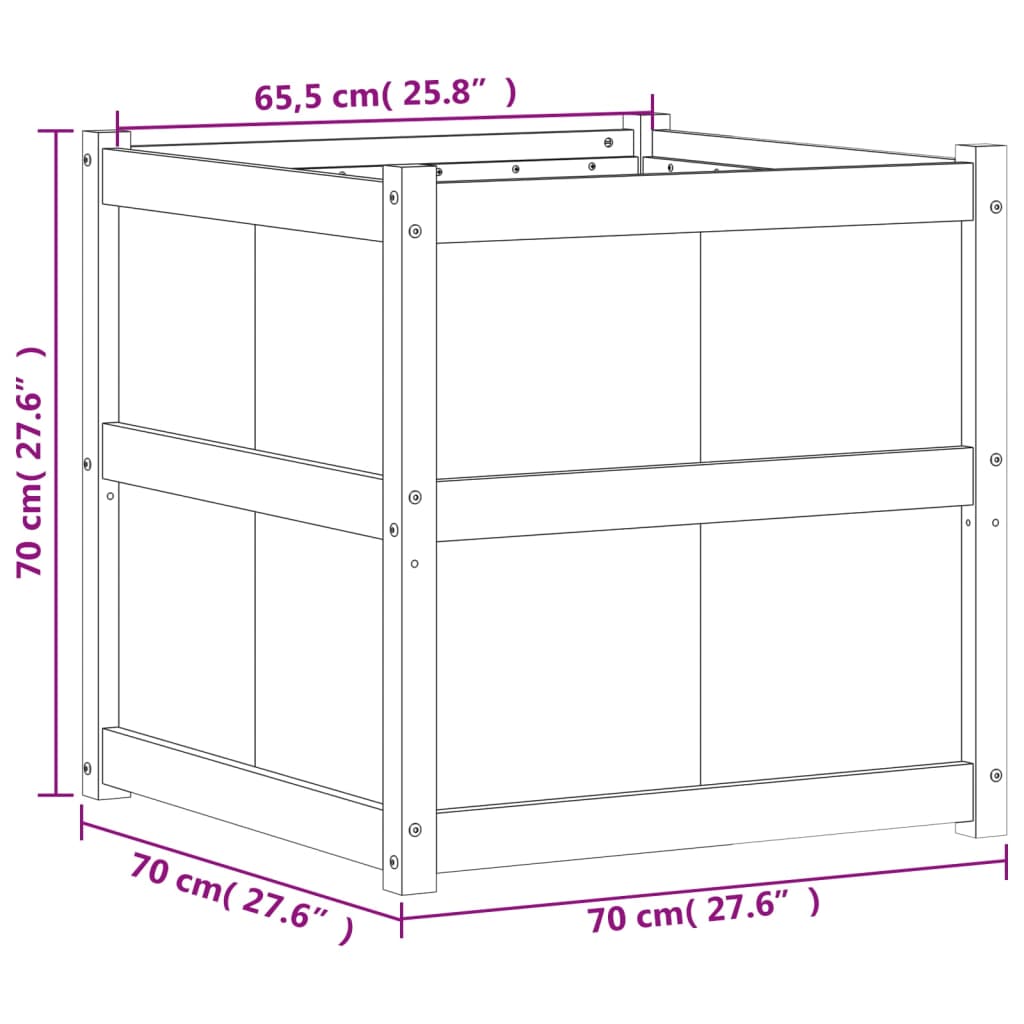 Vrtna sadilica voštano smeđe boje 70 x 70 x 70 cm od borovine