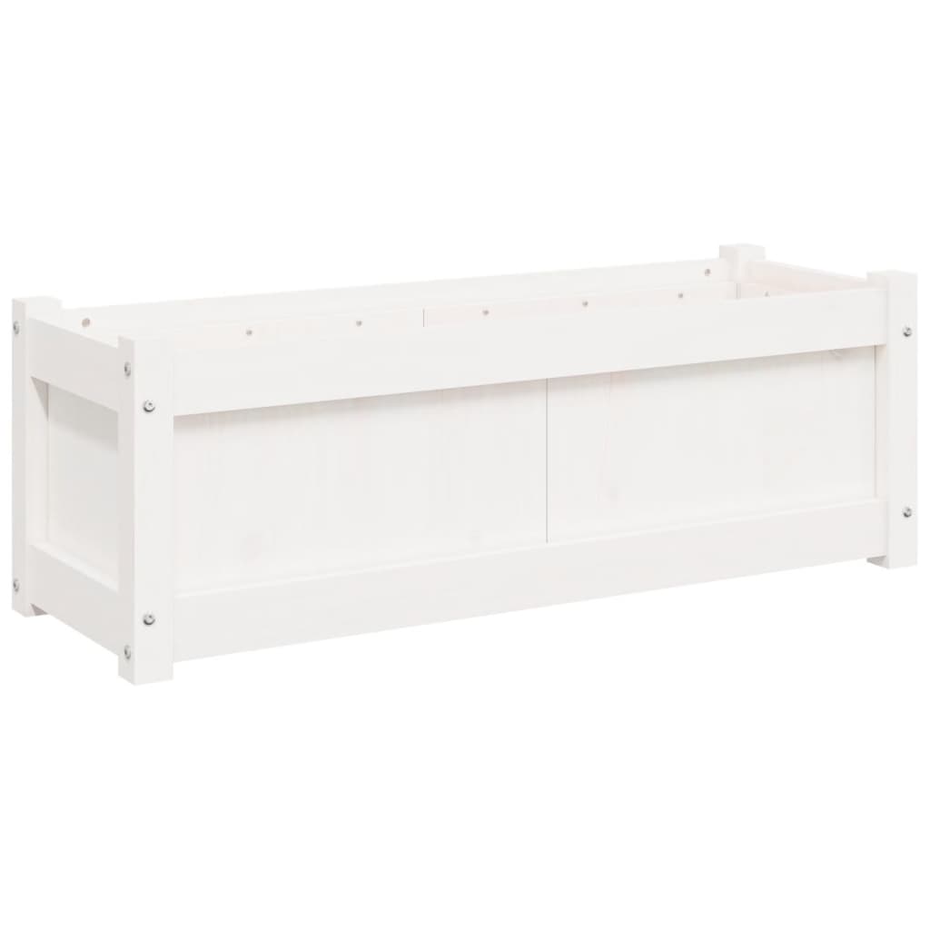 Vrtna sadilica bijela 90x31x31 cm od masivne borovine