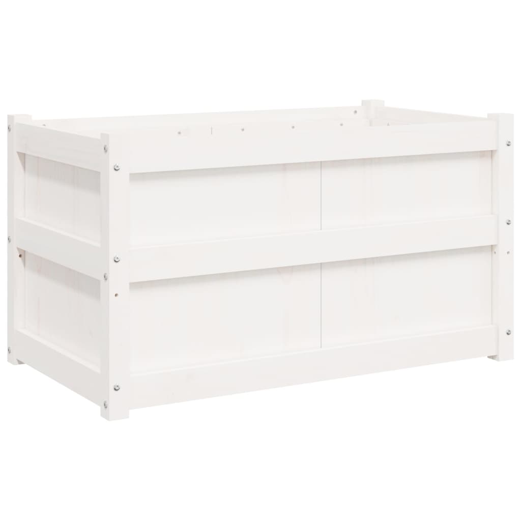 Vrtna sadilica bijela 90x50x50 cm od masivne borovine