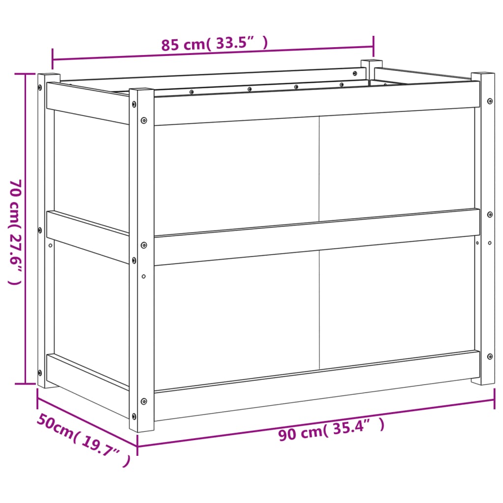 Vrtna sadilica 90 x 50 x 70 cm od impregnirane borovine
