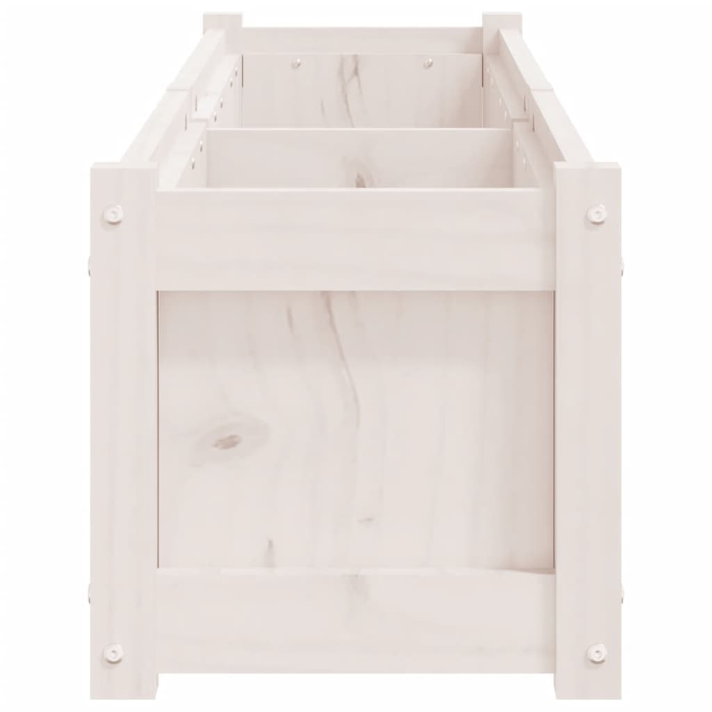 Vrtna sadilica bijela 150 x 31 x 31 cm od masivne borovine