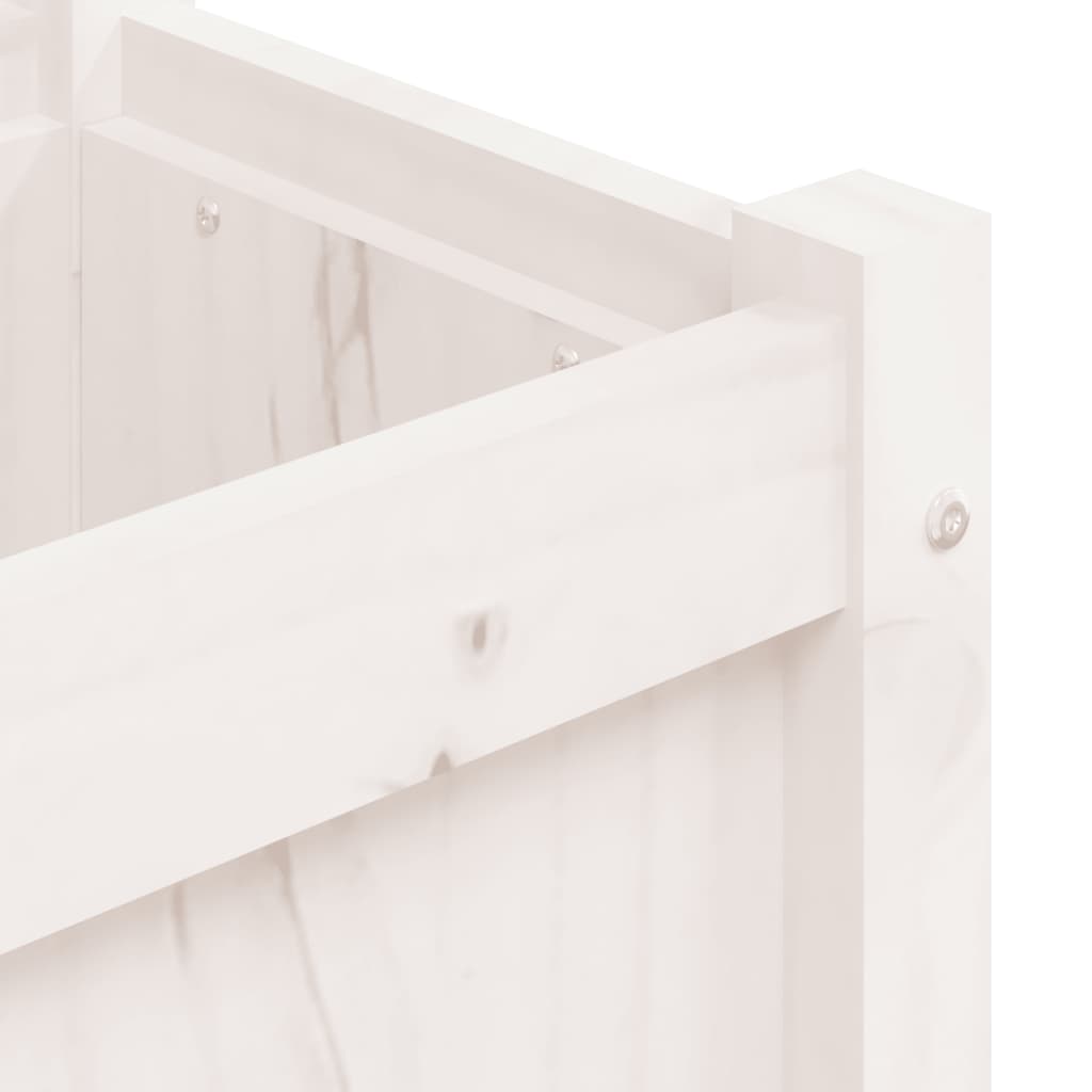 Vrtna sadilica bijela 150 x 31 x 31 cm od masivne borovine