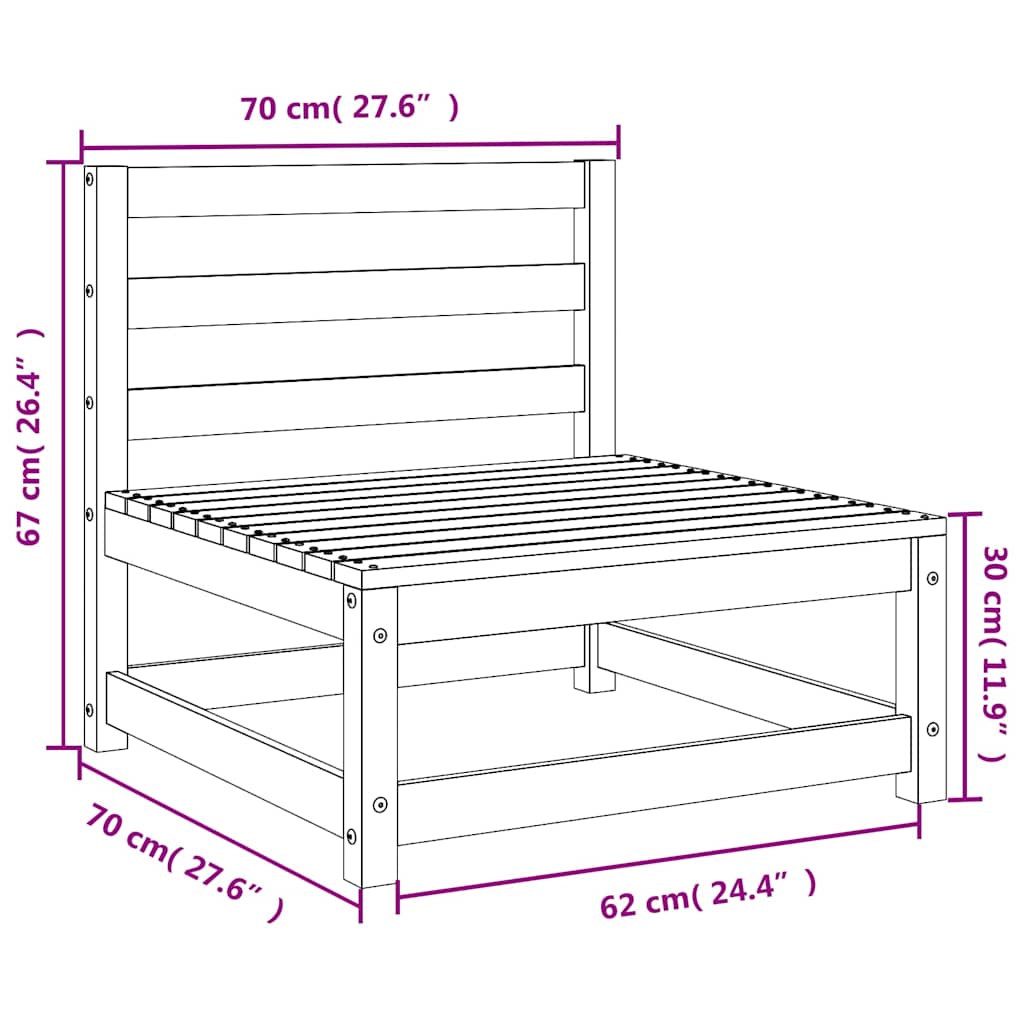 Vrtne sofe 2 kom 70 x 70 x 67 cm od impregnirane borovine
