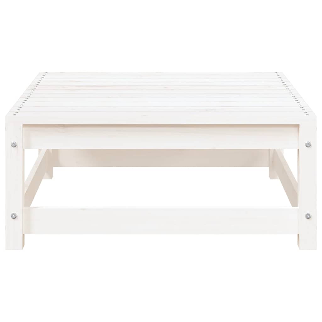 Vrtni tabure bijeli 70 x 70 x 30 cm od masivne borovine