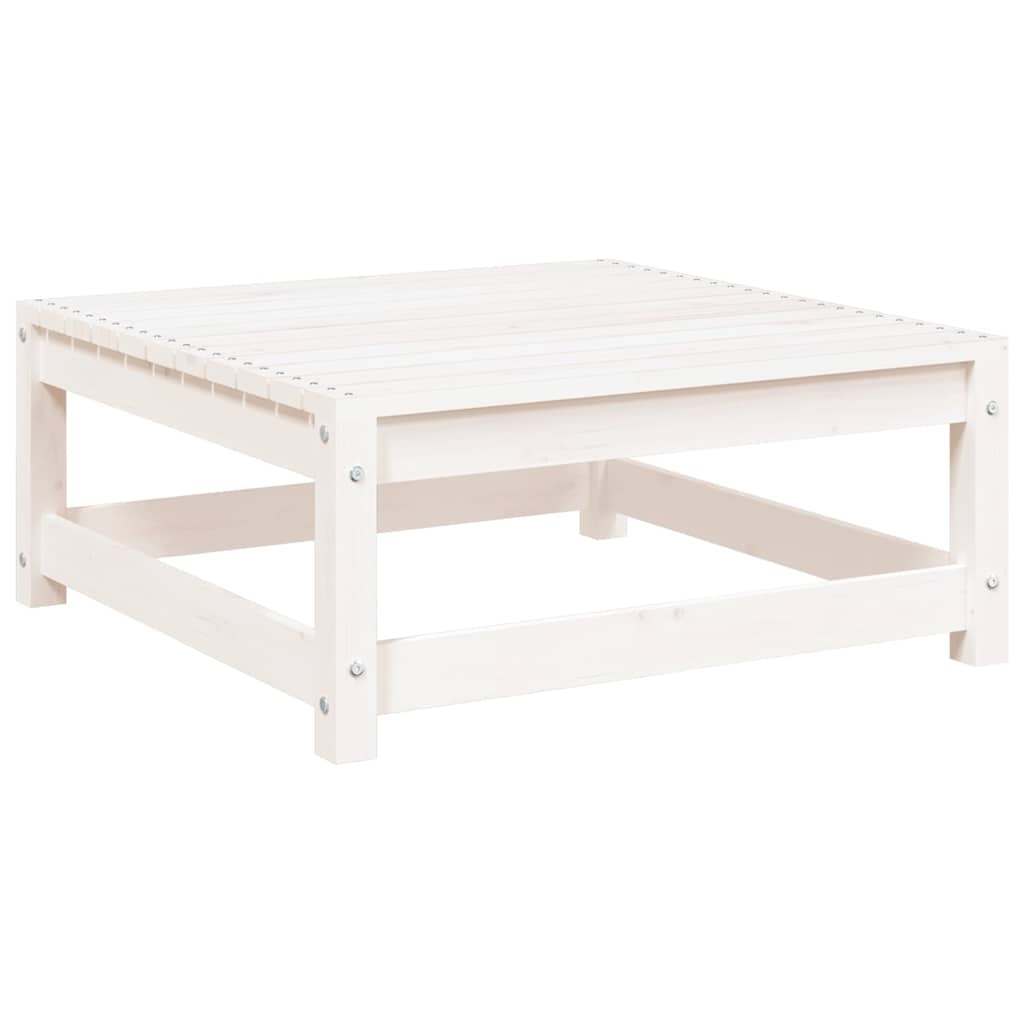 Vrtni tabure bijeli 70 x 70 x 30 cm od masivne borovine