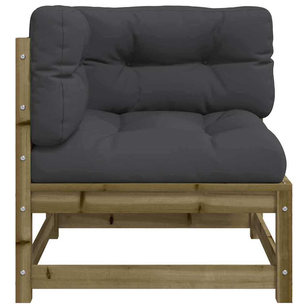 Kutna vrtna sofa s jastucima od impregnirane borovine