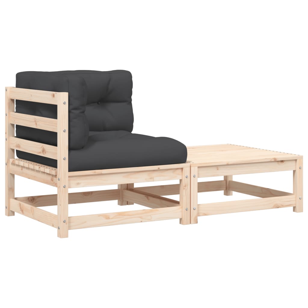 Kutna vrtna sofa s jastucima i tabureom