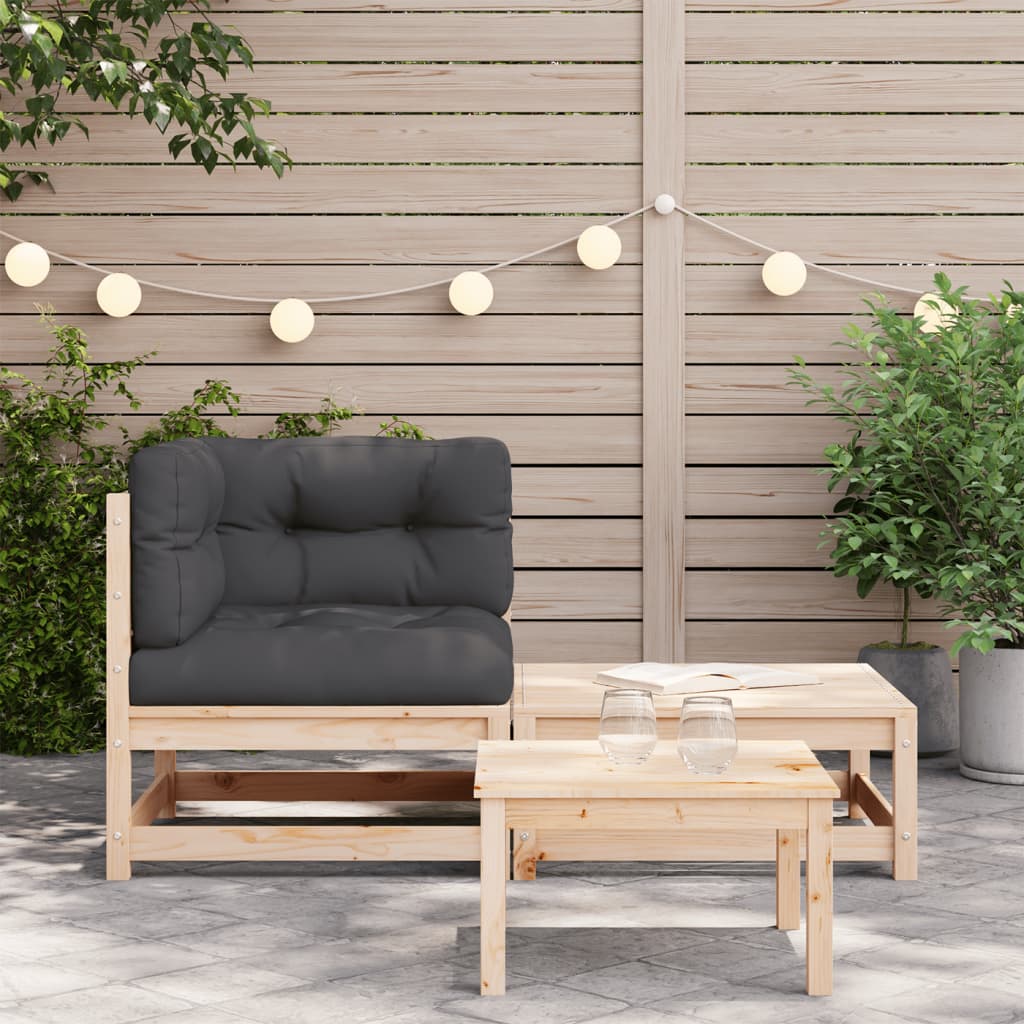 Kutna vrtna sofa s jastucima i tabureom