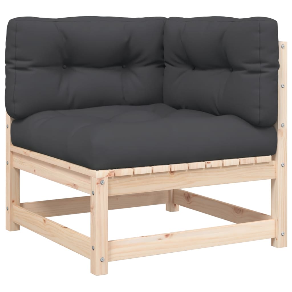 Kutna vrtna sofa s jastucima i tabureom