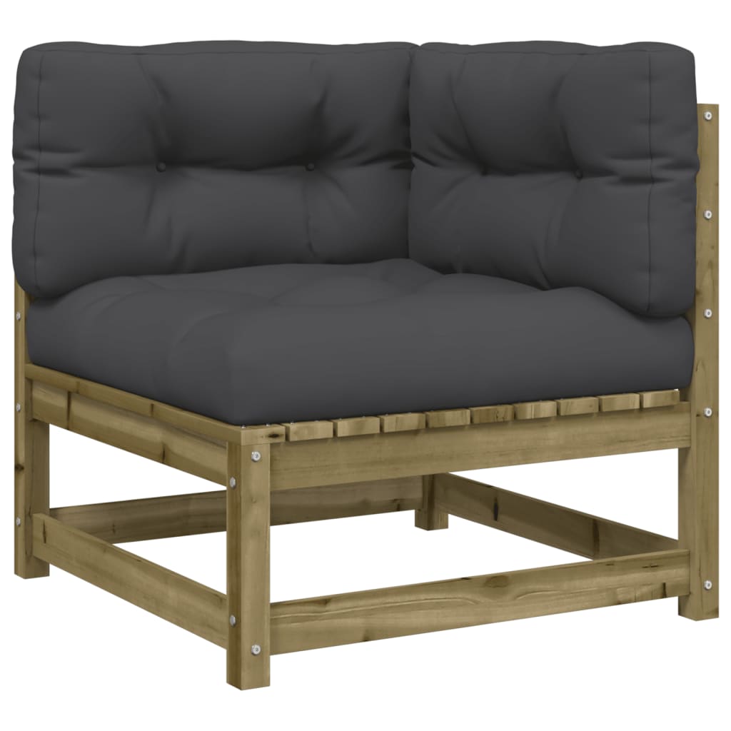 Kutna vrtna sofa s jastucima i tabureom