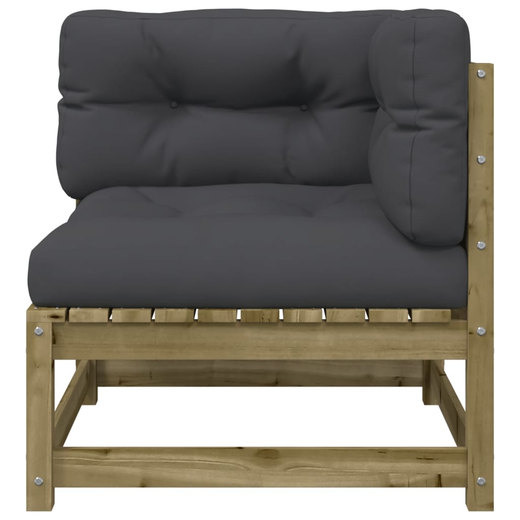 Kutna vrtna sofa s jastucima i tabureom