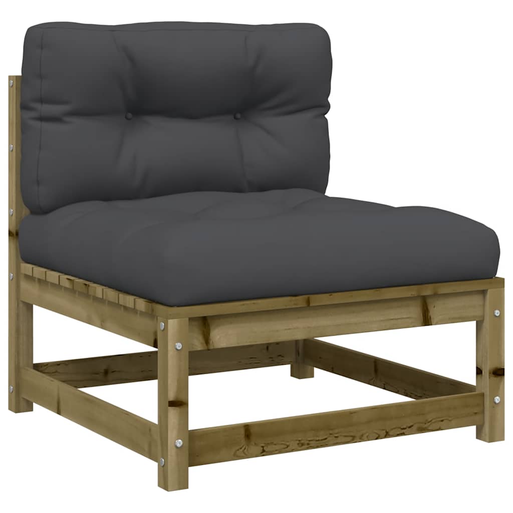 Vrtna sofa bez naslona za ruke s jastucima i tabureima